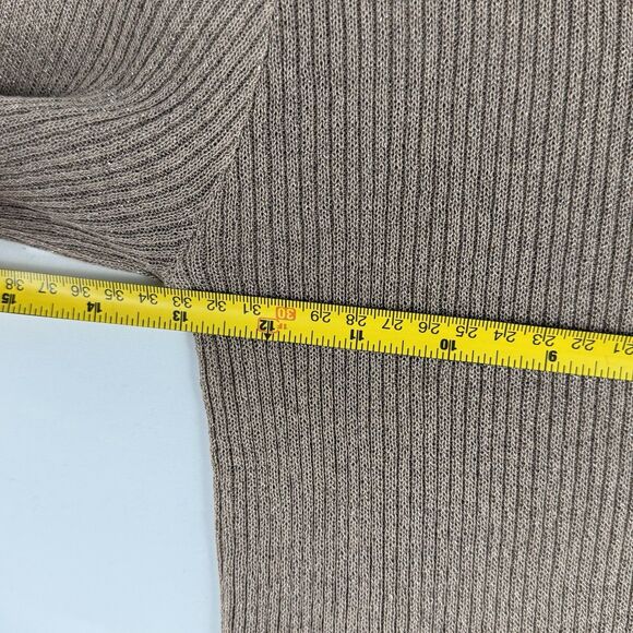 Women’s Ribbed Knit Top Shiny Metallic Stretch Scoop Neck Half Sleeve BM M - Picture 11 of 12